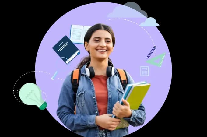 Student with study materials