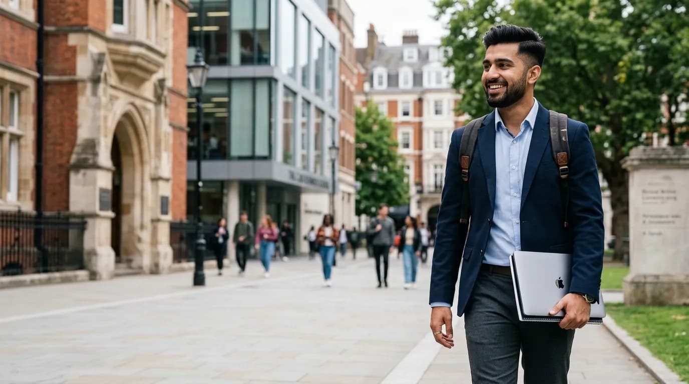 Pakistani student planning an MBA at a UK business school