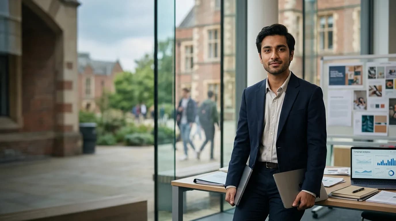 Pakistani student exploring courses at Keele University