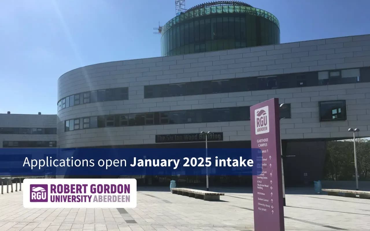 Applications open January 2025 intake at Robert Gordon University